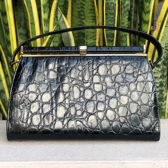 Vintage Handbags - Vtg Airstep Handbag Bag Purse 50s 60 Snakeskin